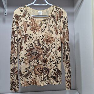 Emma James two piece cardigan with matching sleeveless top in beige/brown tones